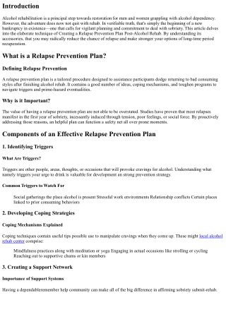 Creating a Relapse Prevention Plan Post-Alcohol Rehab