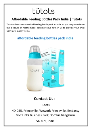 Affordable Feeding Bottles Pack India  Tutots