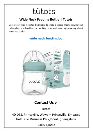 Wide Neck Feeding Bottle  Tutots
