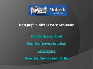 Best Jaipur Taxi Service Available