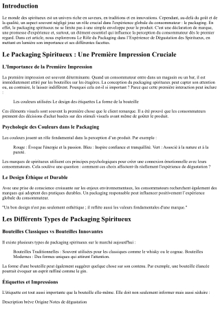 Le Rôle du Packaging dans l’Expérience de Dégustation des Spiritueux