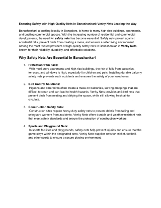 SAFTEY NETS IN BANASHANKARI 26-03-25