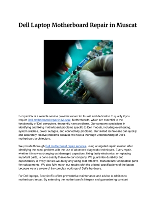 Dell Laptop Motherboard Repair in Muscat