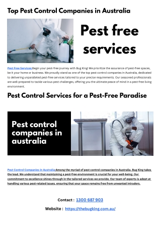Pest Control Companies in Australia