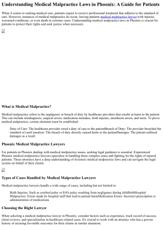 Understanding Medical Malpractice Laws in Phoenix: A Guide for Patients