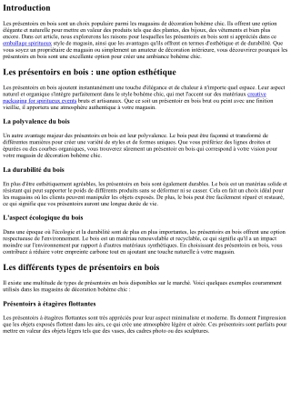 Les présentoirs en bois : une option élégante pour les magasins de décoration bo