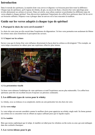 “Guide sur les verres adaptés à chaque type de spirituel”