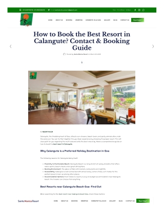 How to Book the Best Resort in Calangute Contact Booking Guide