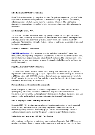 ISO 9001 Certification