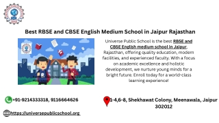 Best RBSE and CBSE English Medium School in Jaipur Rajasthan