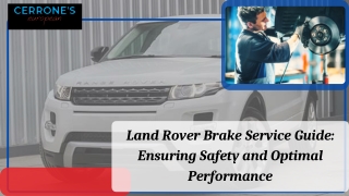 Land Rover Brake Service Guide Ensuring Safety and Optimal Performance