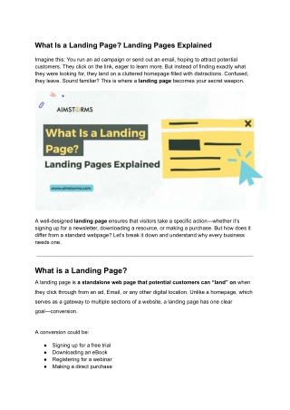 What Is a Landing Page? Landing Pages Explained