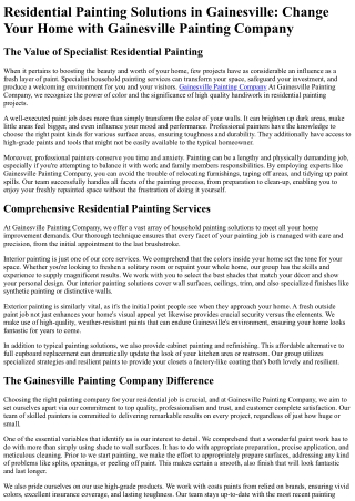 Gainesville Painting Company