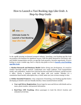 How to Launch a Taxi Booking App Like Grab_ A Step-by-Step Guide