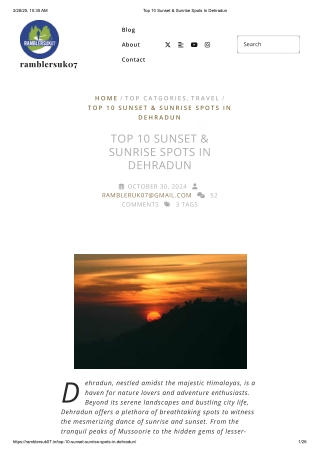 Top 10 Sunset & Sunrise Spots In Dehradun