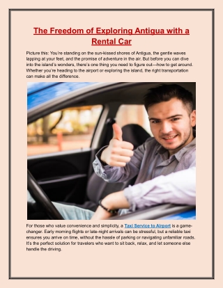 The Freedom of Exploring Antigua with a Rental Car