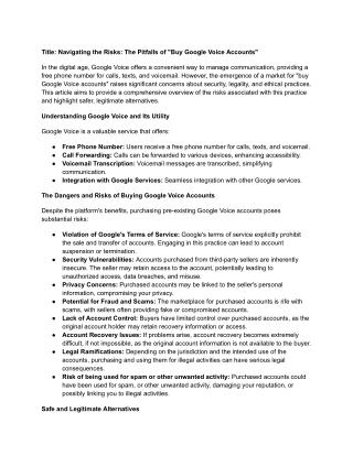 Title_ Navigating the Risks_ The Pitfalls of _Buy Google Voice Accounts_