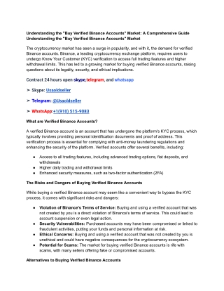 Understanding the _Buy Verified Binance Accounts_ Market_ A Comprehensive Guide Understanding the _Buy Verified Binance