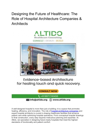 Designing the Future of Healthcare_ The Role of Hospital Architecture Companies & Architects