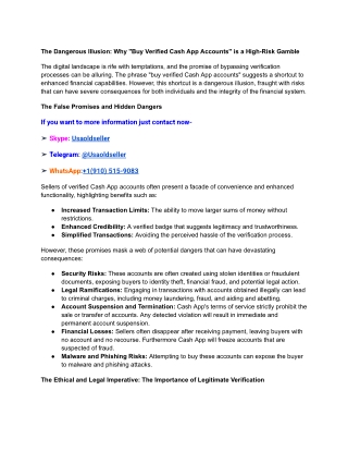 The Dangerous Illusion_ Why _Buy Verified Cash App Accounts_ is a High-Risk Gamble