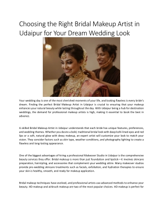 Bridal Makeup artist in Udaipur