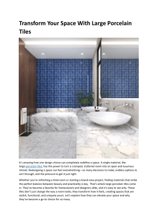 Large Porcelain Tiles