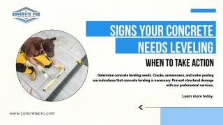 Signs Your Concrete Needs Leveling— When to Take Action.