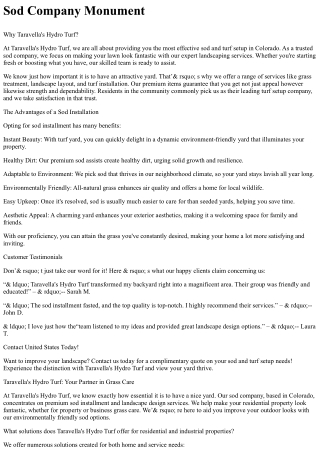 Sod Company Monument