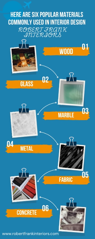 Here are six popular materials commonly used in interior design