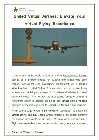 United Virtual Airlines: Elevate Your Virtual Flying Experience