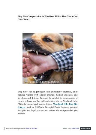 Woodland Hills Dog Bite Lawyer