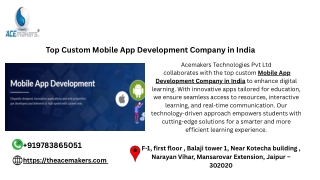 Top Custom Mobile App Development Company in India