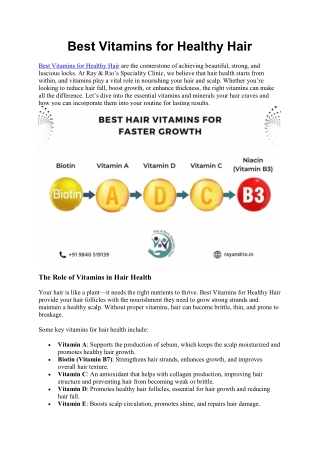 Best Vitamins for Healthy Hair
