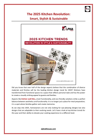 The 2025 Kitchen Revolution - Smart, Stylish & Sustainable