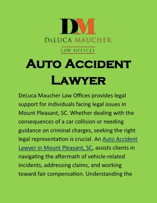 Auto Accident Lawyer in Mount Pleasant, SC: Justice for Accident Victims
