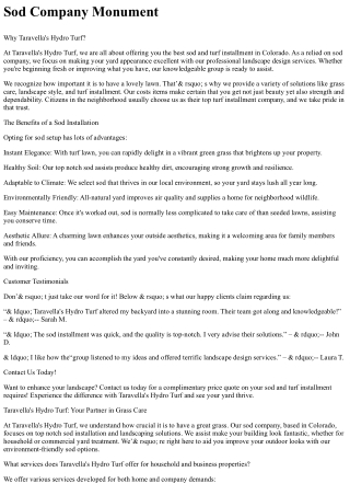 Sod Company Monument