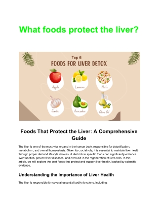 What foods protect the liver