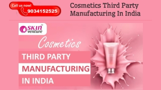 Cosmetics third party manufacturing in India