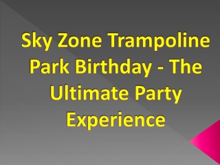 Sky Zone Trampoline Park Birthday - The Ultimate Party Experience