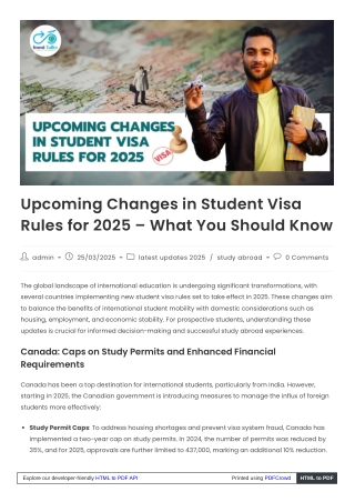 2025 Student Visa Updates You Should Be Aware Of