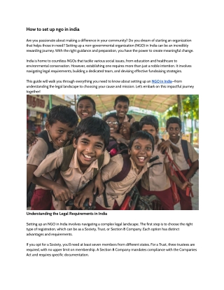 How to set up ngo in india
