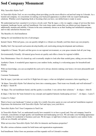 Sod Company Monument