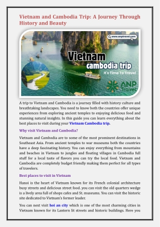 Vietnam Cambodia trip