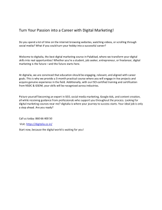 BEST DIGITAL MARKETING COURSE IN PALAKKAD