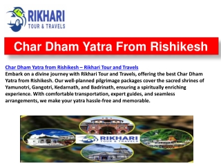 char dham yatra from rishikesh