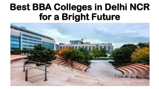 Best BBA Colleges in Delhi NCR for a Bright Future