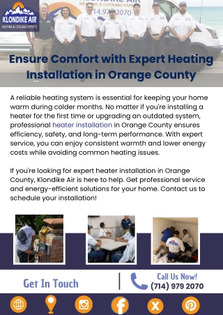 Ensure Comfort with Expert Heating Installation in Orange County