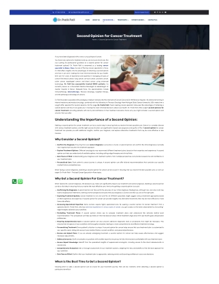 Second Opinion for Cancer Treatment