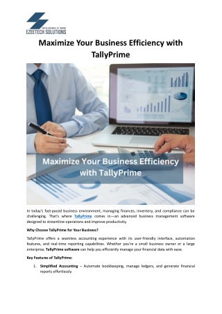 TallyPrime - Business Management Software - EzeetechSolutions