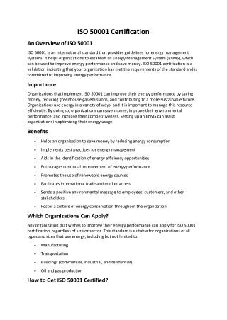 ISO 50001 Certification